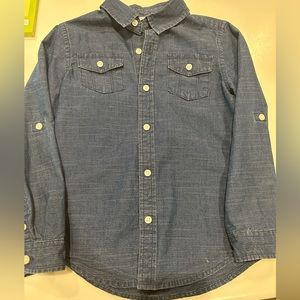 Janie and Jack Boys Navy/denim button down shirt